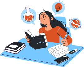 Hand holding phone with books
